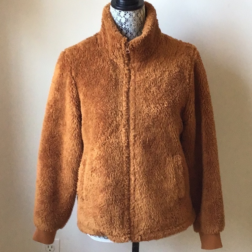 J. Crew Fleece Full Zip Jacket With Pockets. Fully Lined
